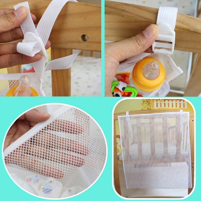 Baby Bed Hanging Storage Bag Crib Organizer Toy Diaper Pocket For Cradle Bedding